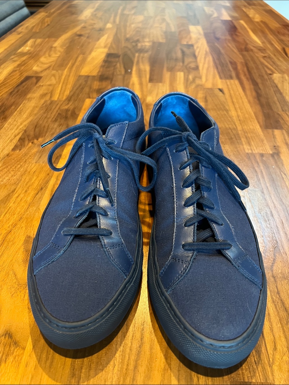 Common Projects Navy Blue Low-Top Lace-Up Sneakers
